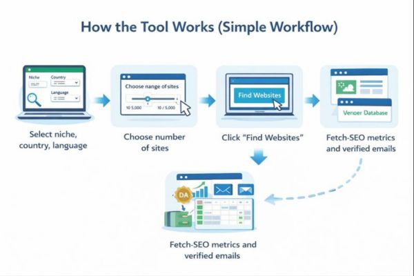 Guest posting outreach tool workflow for building vendor database quickly
