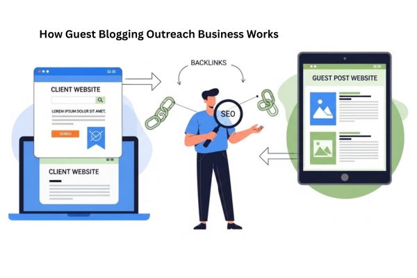 how guest blogging outreach business works